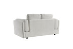 Beige Chenille Fabric 2 Seater Sofa with Chunky Arm Cushions - Home Furniture Interiors