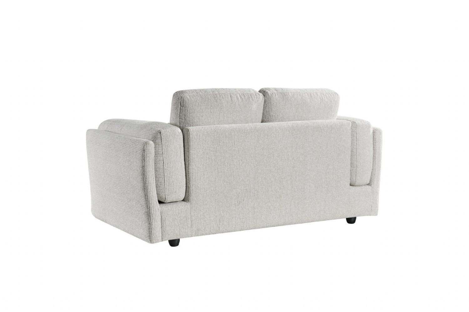 Beige Chenille Fabric 2 Seater Sofa with Chunky Arm Cushions - Home Furniture Interiors