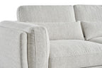Beige Chenille Fabric 2 Seater Sofa with Chunky Arm Cushions - Home Furniture Interiors