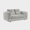 Grey Chenille Fabric 2 Seater Sofa with Chunky Arm Cushions - Home Furniture Interiors