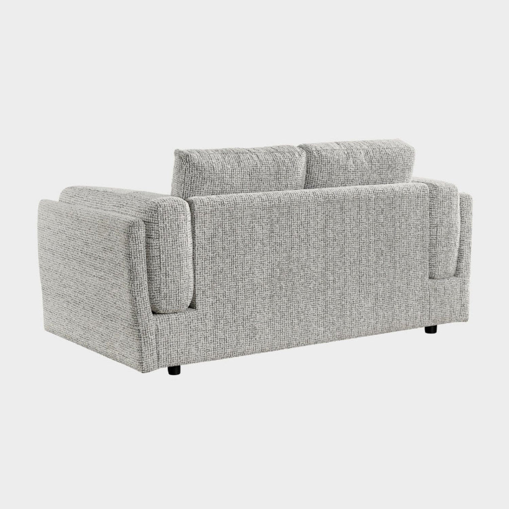 Grey Chenille Fabric 2 Seater Sofa with Chunky Arm Cushions - Home Furniture Interiors