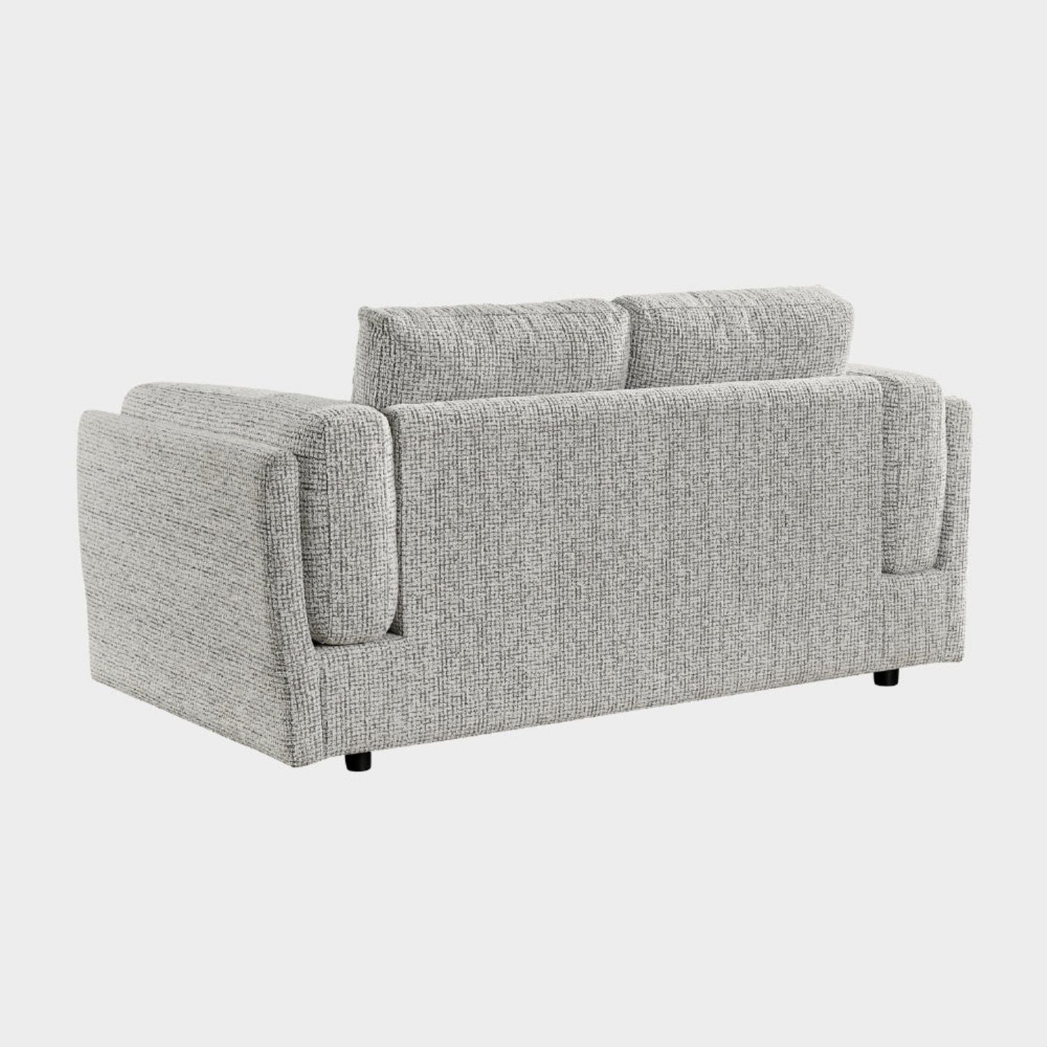Grey Chenille Fabric 2 Seater Sofa with Chunky Arm Cushions - Home Furniture Interiors
