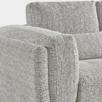 Grey Chenille Fabric 2 Seater Sofa with Chunky Arm Cushions - Home Furniture Interiors