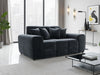 Black Fabric 2 Seater Sofa with Scatter Cushions - Home Furniture Interiors
