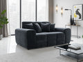 Black Fabric 2 Seater Sofa with Scatter Cushions - Home Furniture Interiors