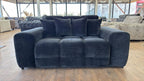 Black Fabric 2 Seater Sofa with Scatter Cushions - Home Furniture Interiors
