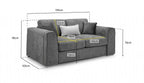 Grey Chenille Fabric Upholstered 2 Seater Sofa - Home Furniture Interiors
