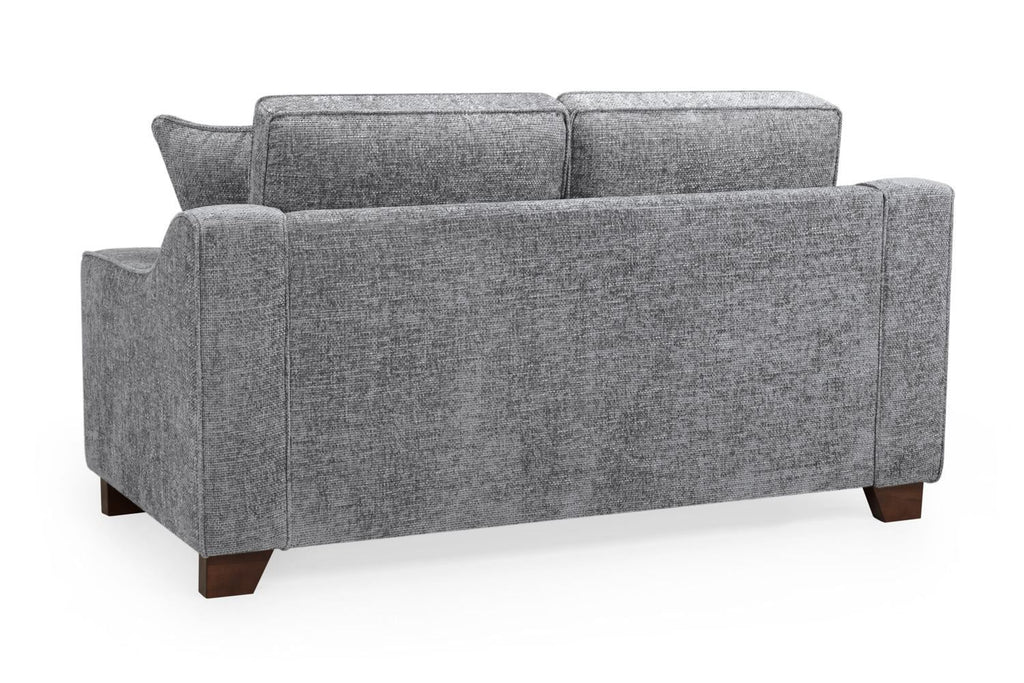 Slate Grey Fabric 2 Seater Sofa Walnut Wooden Feet - Home Furniture Interiors