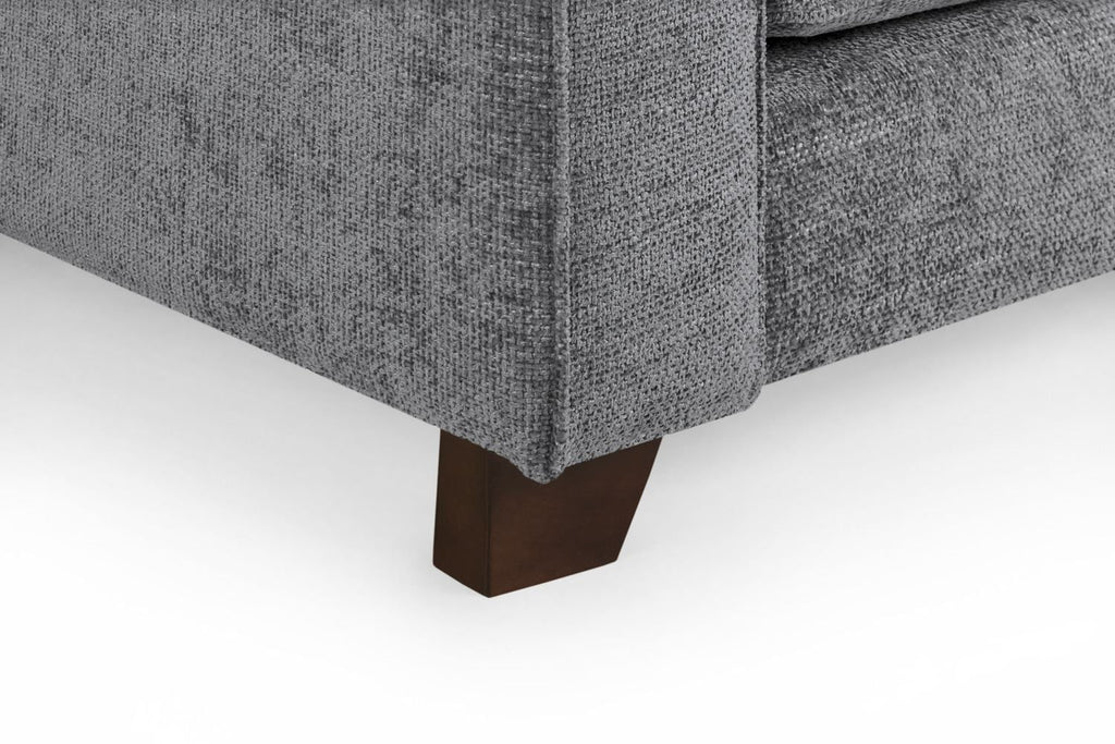 Slate Grey Fabric 2 Seater Sofa Walnut Wooden Feet - Home Furniture Interiors