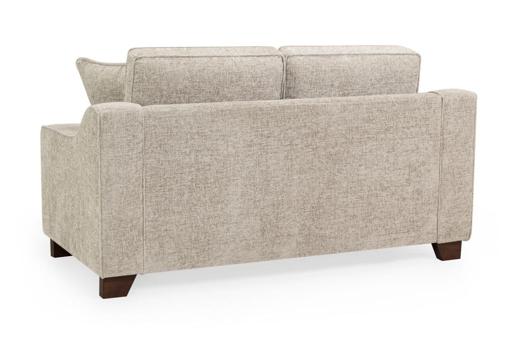 Stone Fabric 2 Seater Sofa Standard Back Dark Wooden Feet - Home Furniture Interiors