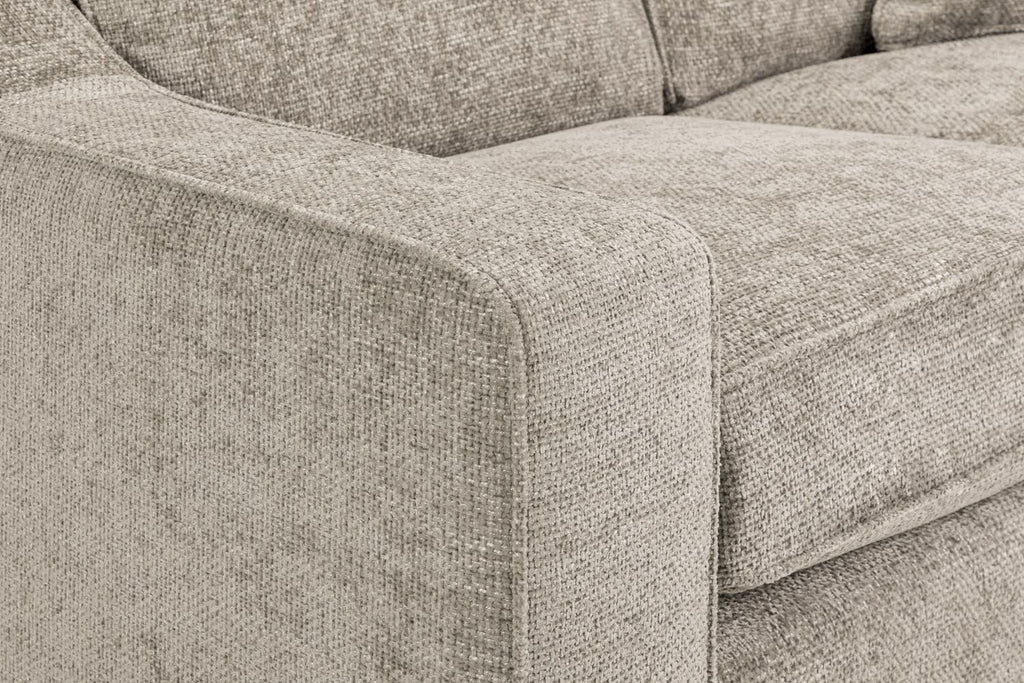 Stone Fabric 2 Seater Sofa Standard Back Dark Wooden Feet - Home Furniture Interiors