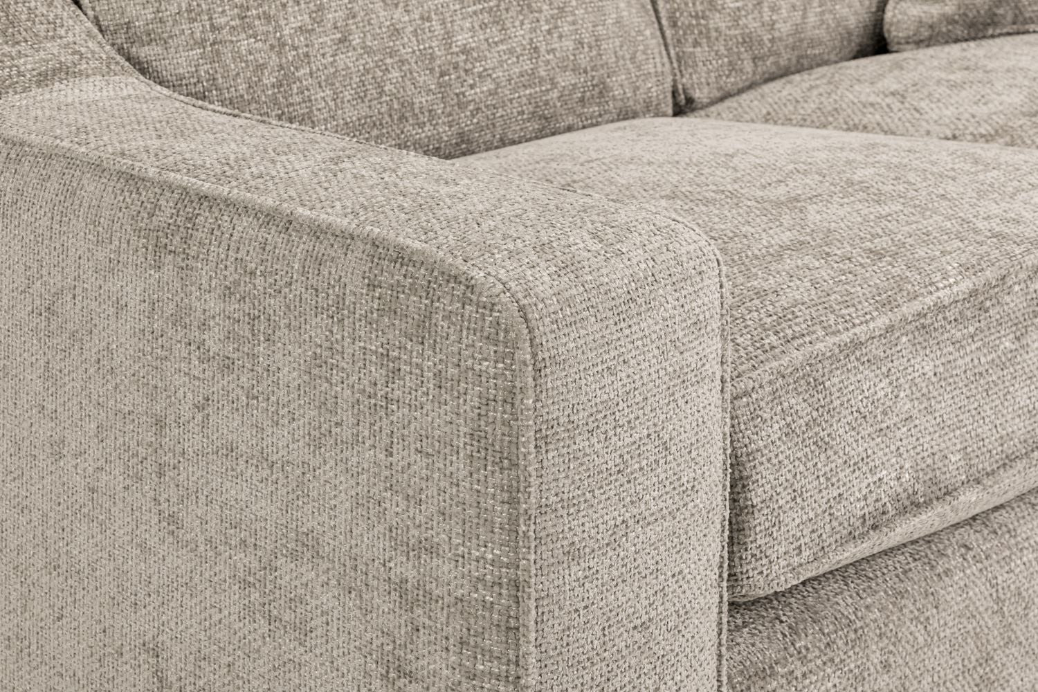 Stone Fabric 2 Seater Sofa Standard Back Dark Wooden Feet - Home Furniture Interiors
