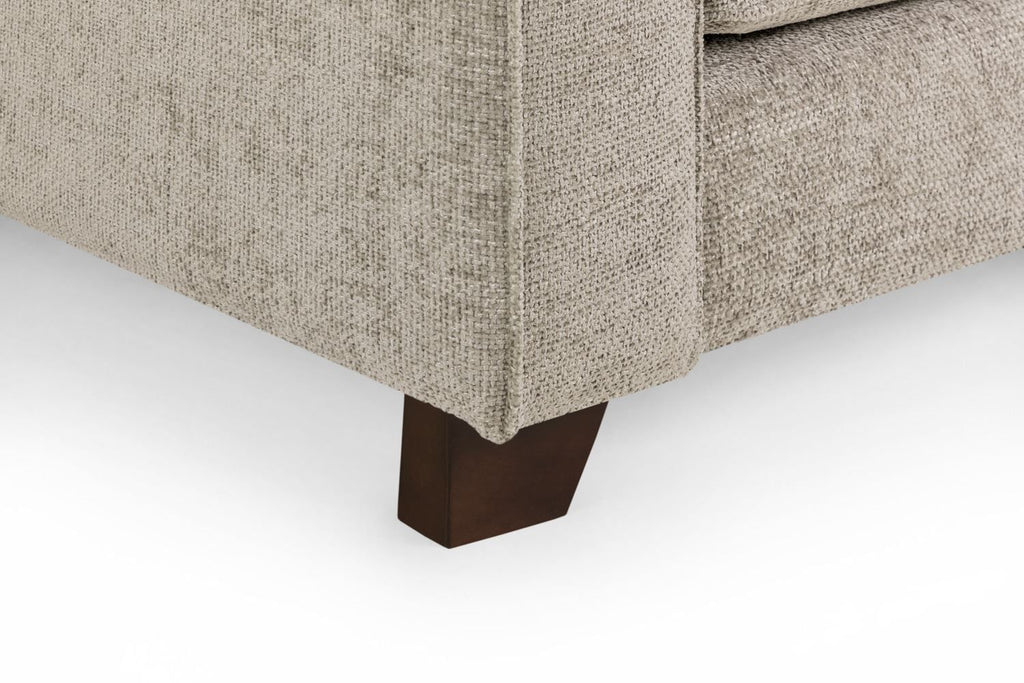 Stone Fabric 2 Seater Sofa Standard Back Dark Wooden Feet - Home Furniture Interiors