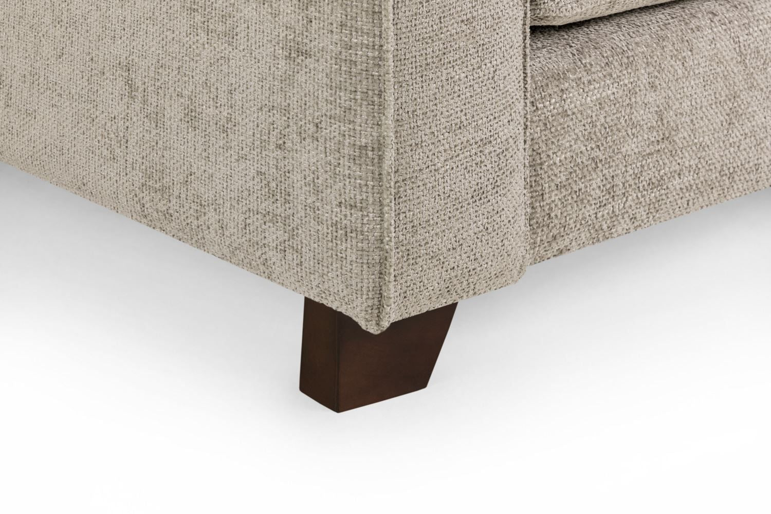 Stone Fabric 2 Seater Sofa Standard Back Dark Wooden Feet - Home Furniture Interiors