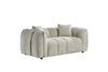 Beige Fabric Channel Tufted Design 2 Seater Sofa - Home Furniture Interiors