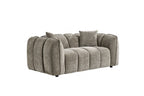 Mocha Fabric Channel Tufted Design 2 Seater Sofa - Home Furniture Interiors
