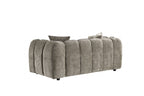 Mocha Fabric Channel Tufted Design 2 Seater Sofa - Home Furniture Interiors