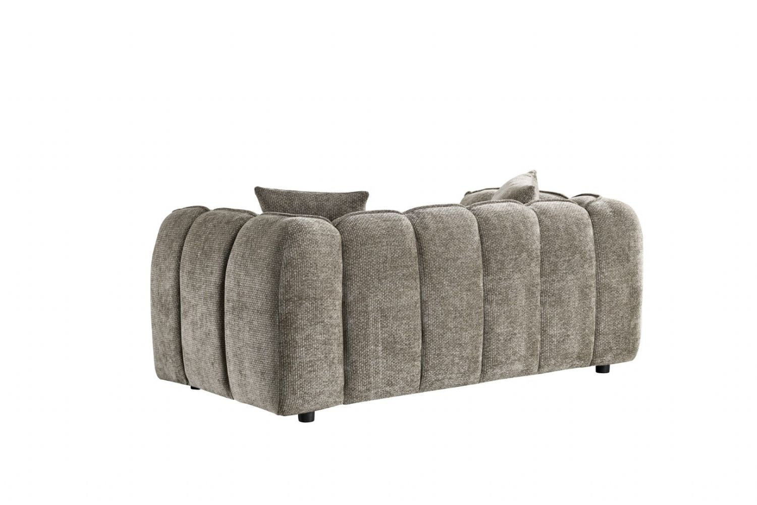 Mocha Fabric Channel Tufted Design 2 Seater Sofa - Home Furniture Interiors