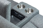 Grey Fabric 2 Seater Electric Recliner Sofa Pillow Top Arm - Home Furniture Interiors