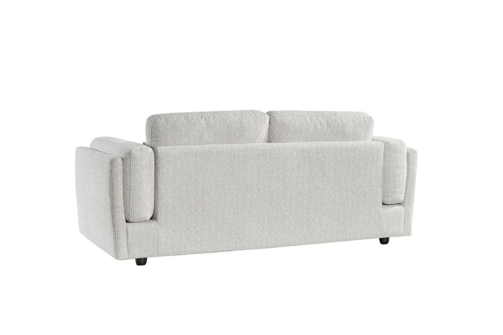 Beige Chenille Fabric 3 Seater Sofa with Chunky Arm Cushions - Home Furniture Interiors