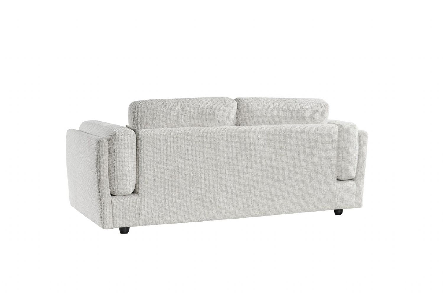 Beige Chenille Fabric 3 Seater Sofa with Chunky Arm Cushions - Home Furniture Interiors