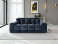 Black Velvet Fabric Upholstered 3 Seater Sofa - Home Furniture Interiors