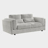 Grey Textured Fabric 3 Seater Sofa Laid Back Design - Home Furniture Interiors