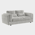 Grey Textured Fabric 3 Seater Sofa Laid Back Design - Home Furniture Interiors