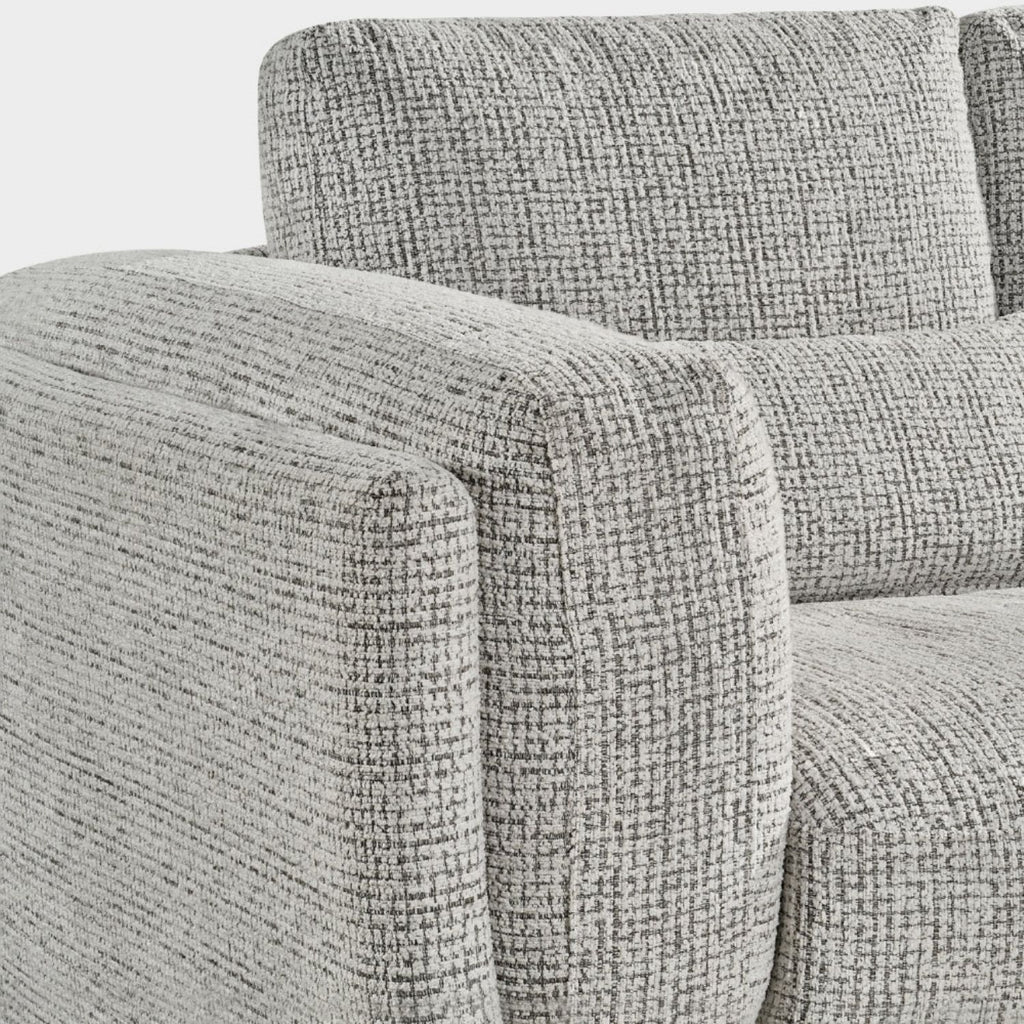 Grey Textured Fabric 3 Seater Sofa Laid Back Design - Home Furniture Interiors