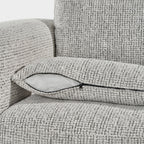 Grey Textured Fabric 3 Seater Sofa Laid Back Design - Home Furniture Interiors