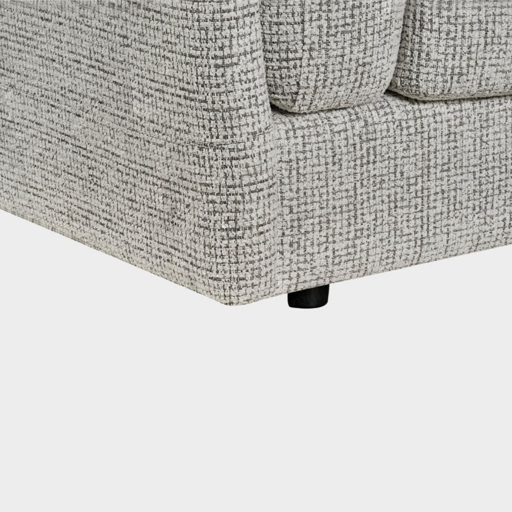 Grey Textured Fabric 3 Seater Sofa Laid Back Design - Home Furniture Interiors