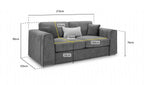 Mocha Chenille Fabric Standard Back 3 Seater Sofa - Home Furniture Interiors
