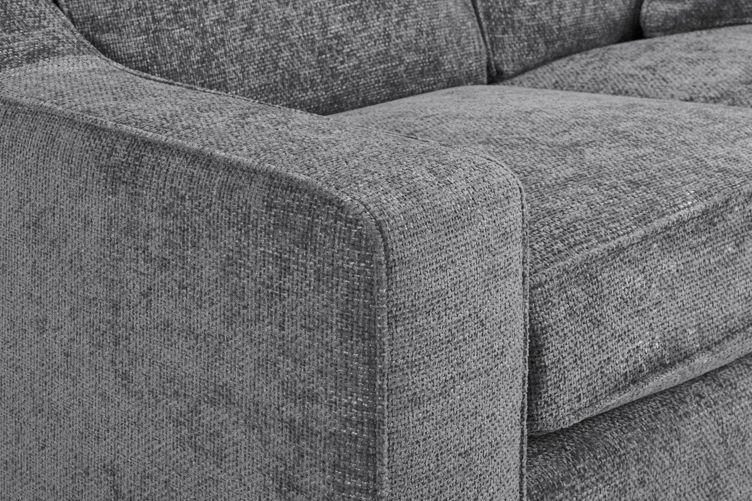 Grey Fabric Standard Back 3 Seater Sofa - Home Furniture Interiors