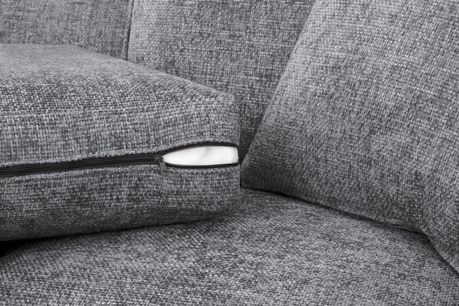 Grey Fabric Standard Back 3 Seater Sofa - Home Furniture Interiors