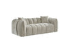 Beige Fabric Channel Tufted Design 3 Seater Sofa - Home Furniture Interiors