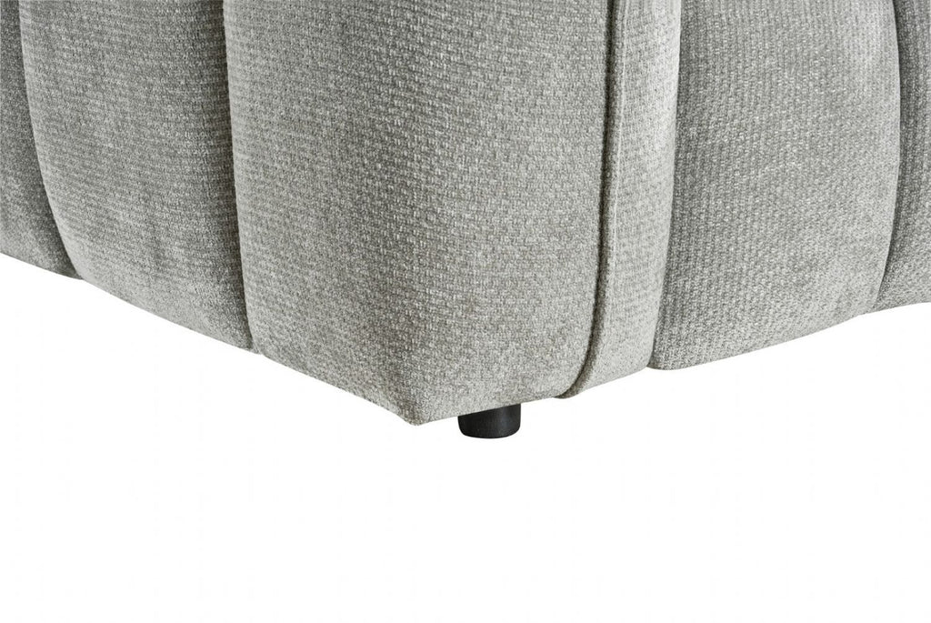 Grey Fabric Channel Tufted Design 3 Seater Sofa - Home Furniture Interiors