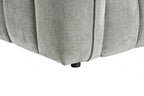 Grey Fabric Channel Tufted Design 3 Seater Sofa - Home Furniture Interiors