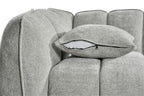 Grey Fabric Channel Tufted Design 3 Seater Sofa - Home Furniture Interiors