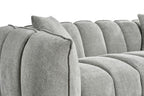 Grey Fabric Channel Tufted Design 3 Seater Sofa - Home Furniture Interiors