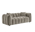 Mocha Fabric Channel Tufted Design 3 Seater Sofa - Home Furniture Interiors