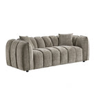Mocha Fabric Channel Tufted Design 3 Seater Sofa - Home Furniture Interiors