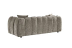 Mocha Fabric Channel Tufted Design 3 Seater Sofa - Home Furniture Interiors