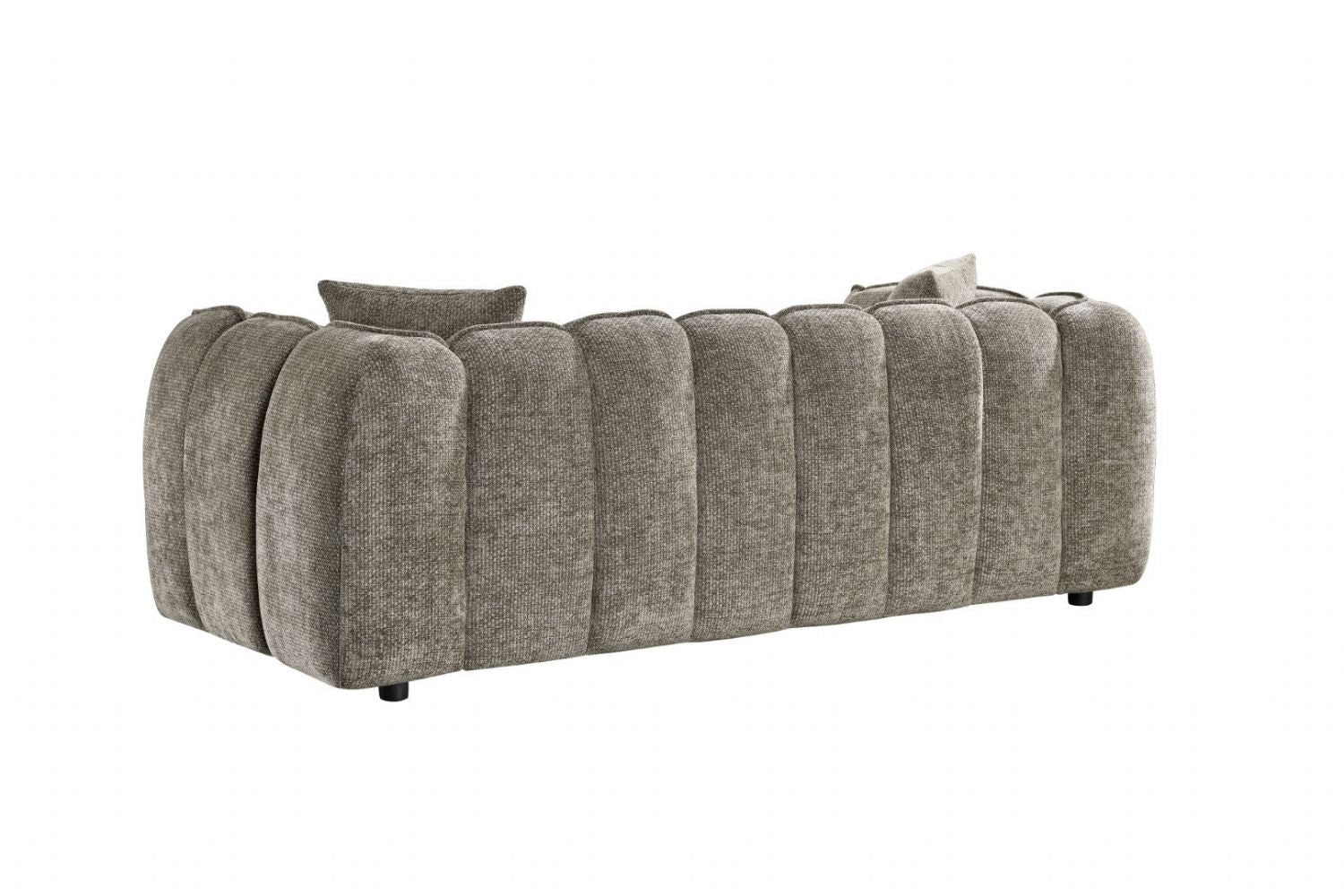 Mocha Fabric Channel Tufted Design 3 Seater Sofa - Home Furniture Interiors