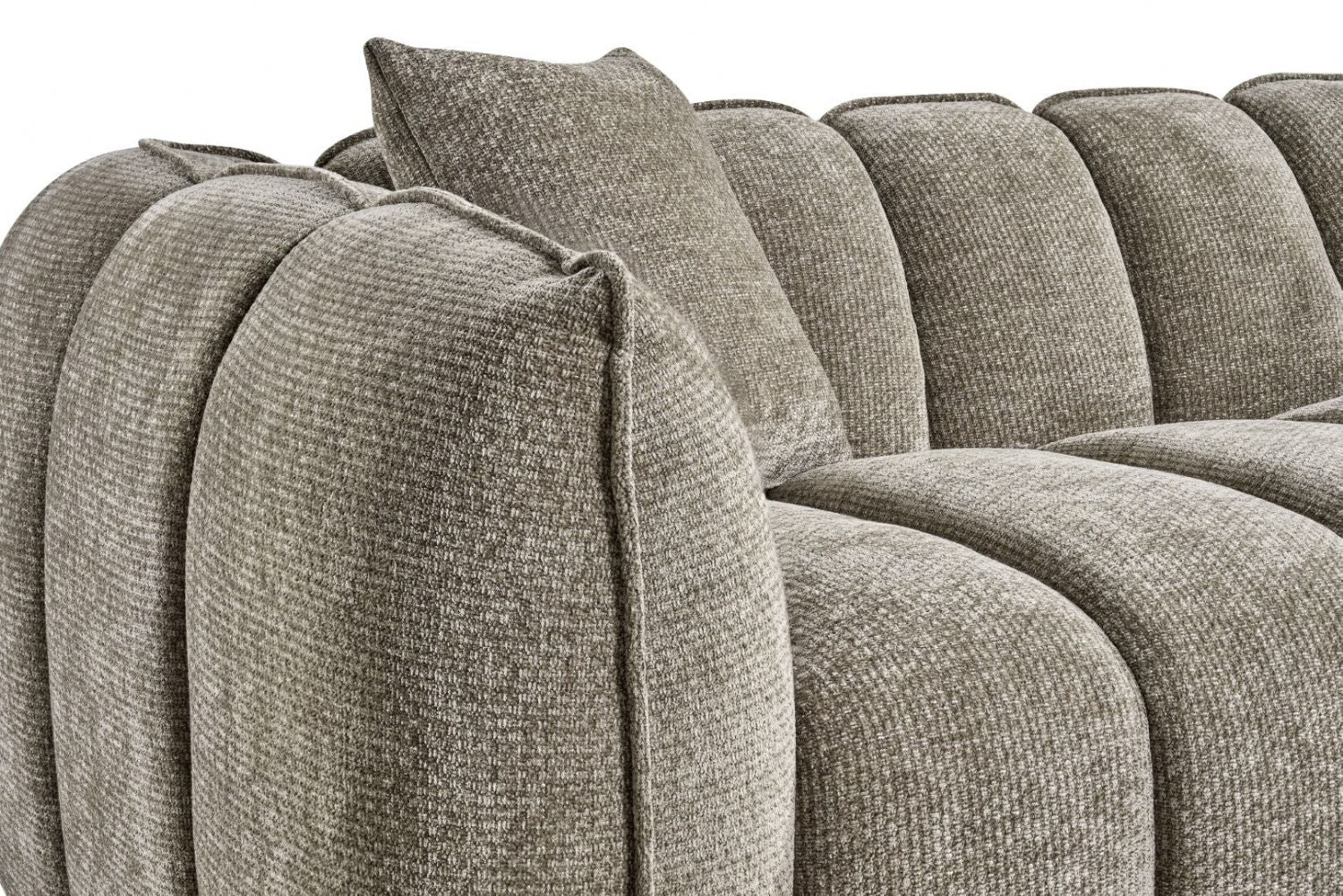 Mocha Fabric Channel Tufted Design 3 Seater Sofa - Home Furniture Interiors
