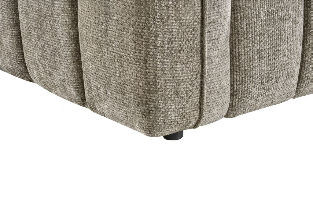Mocha Fabric Channel Tufted Design 3 Seater Sofa - Home Furniture Interiors