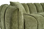 Olive Green Fabric Channel Tufted Design 3 Seater Sofa - Home Furniture Interiors