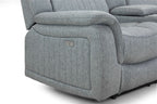 Grey Fabric 3 Seater Electric Recliner Sofa Pillow Top Arms - Home Furniture Interiors