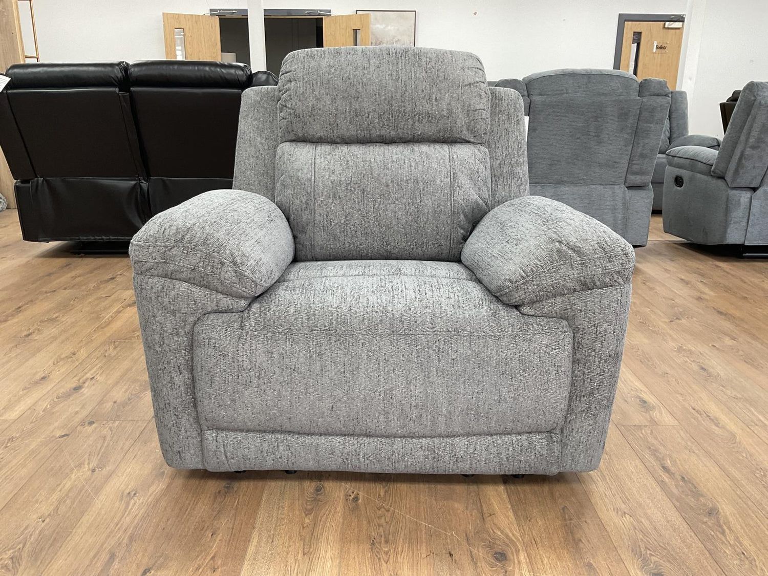 Owen Electric Recliner Grey Armchair - Home Furniture Interiors