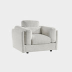Beige Textured Fabric Armchair Laid Back Design - Home Furniture Interiors