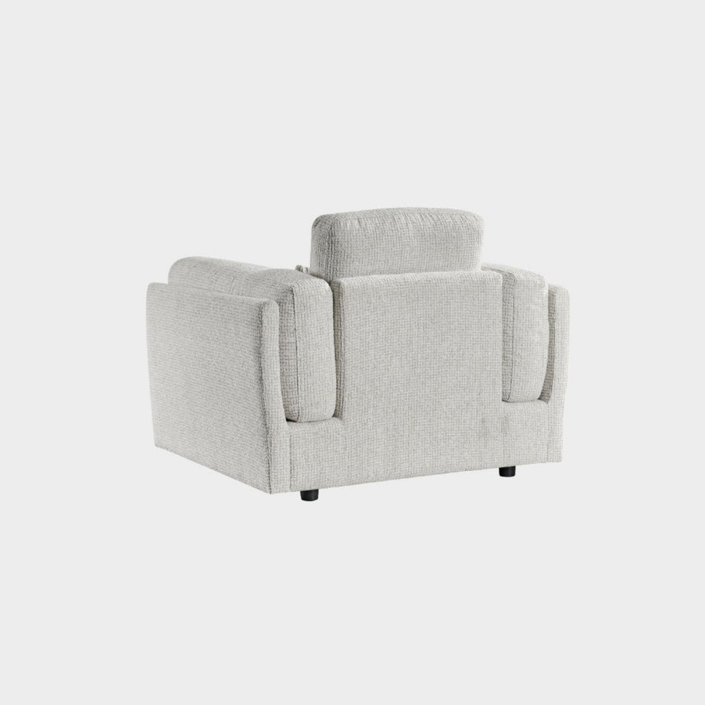 Beige Textured Fabric Armchair Laid Back Design - Home Furniture Interiors